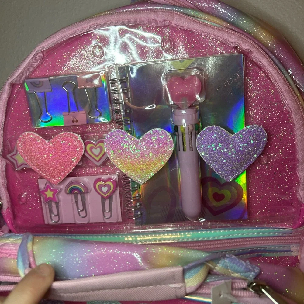 NWT Locker Club Kids Backpack with lunch tote and clear stationery bag
